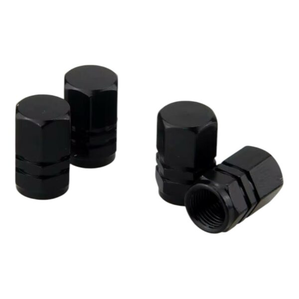 Black Aluminium Tyre Valve Caps