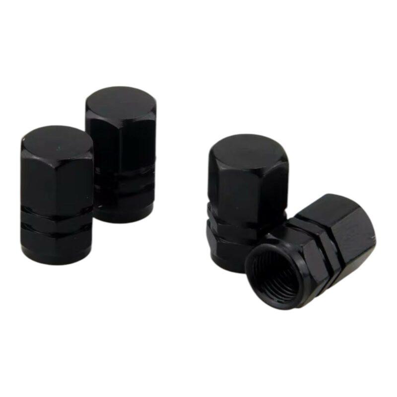 Black Aluminium Tyre Valve Caps