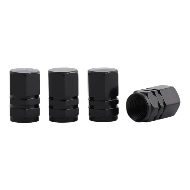 Black Aluminium Tyre Valve Caps - Image 2